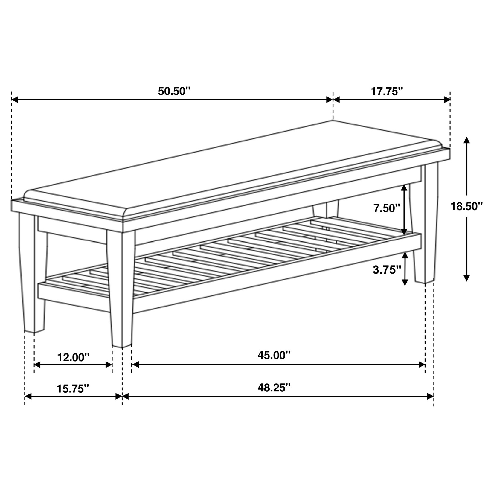 Coaster Furniture Bench Distressed White