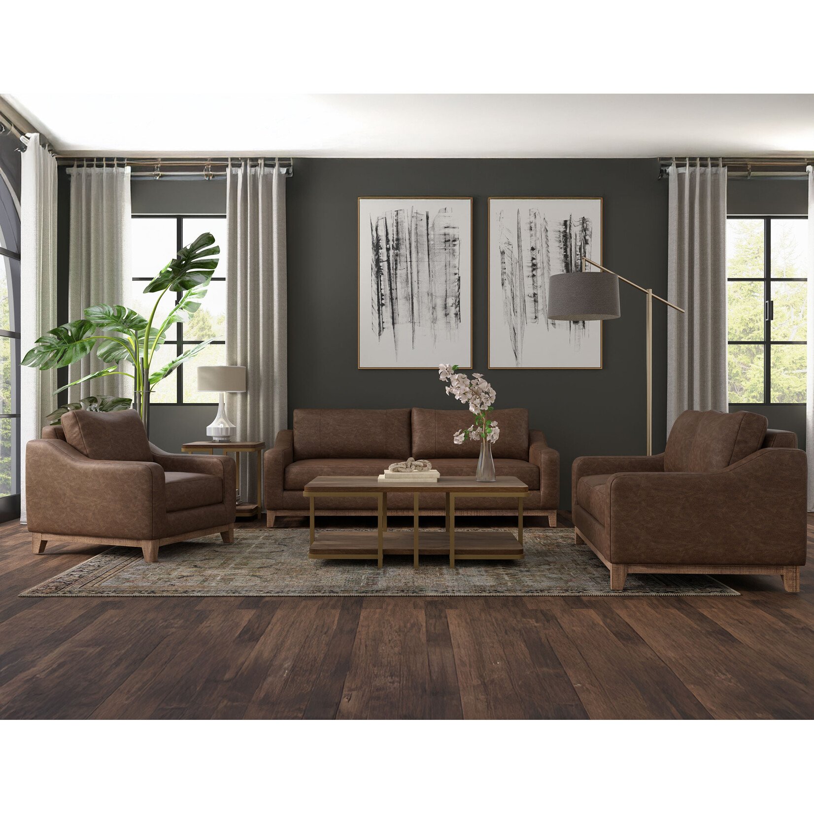IFD Olivo Sofa and Chair Brown