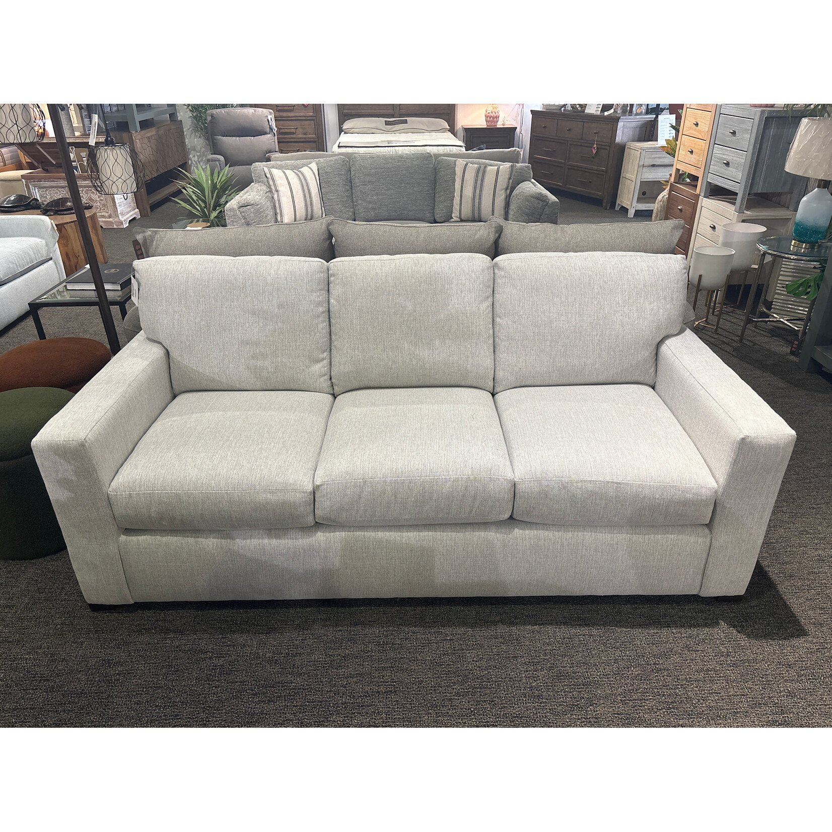 Bassett Anson 80" Track Arm Sofa Chrome