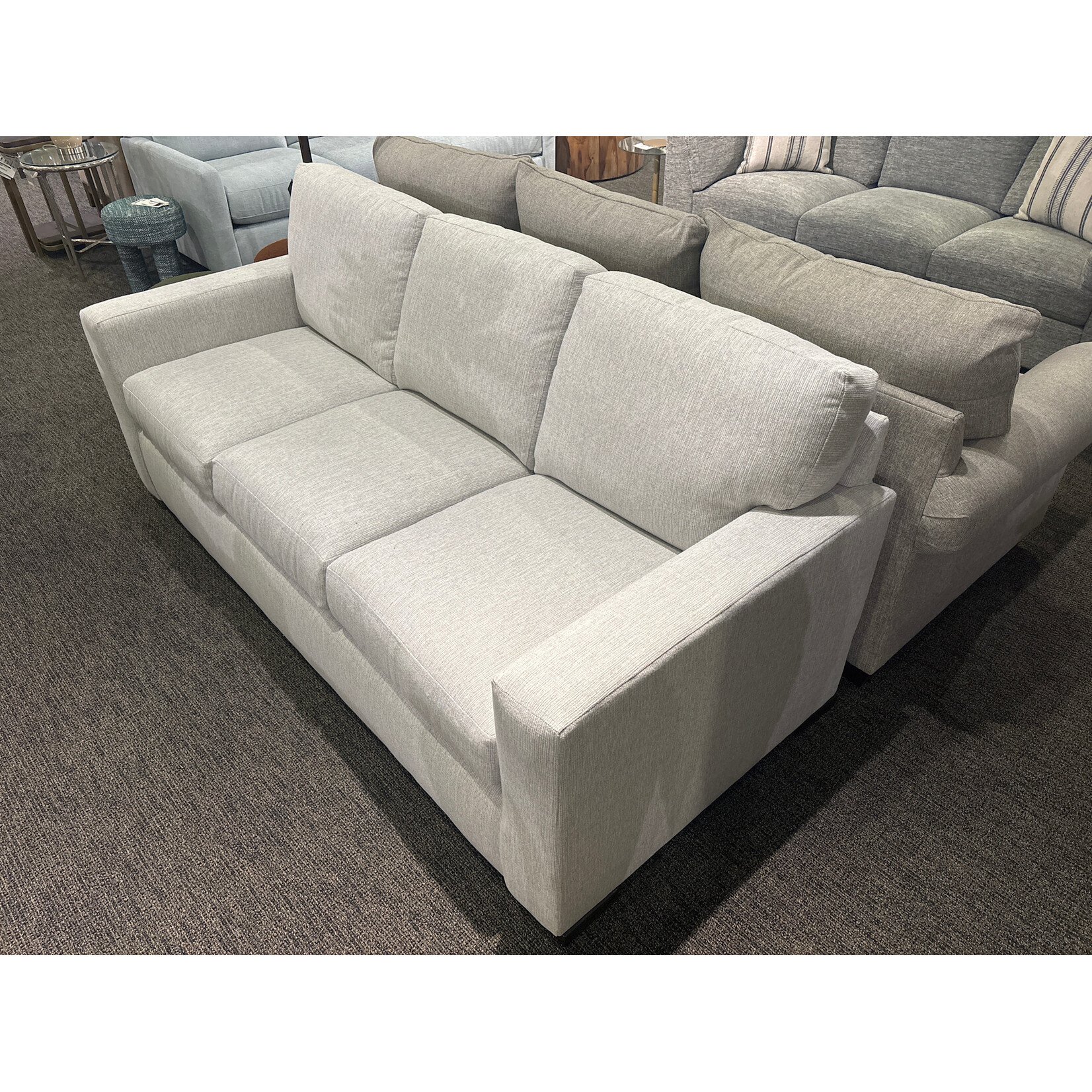 Bassett Anson 80" Track Arm Sofa Chrome