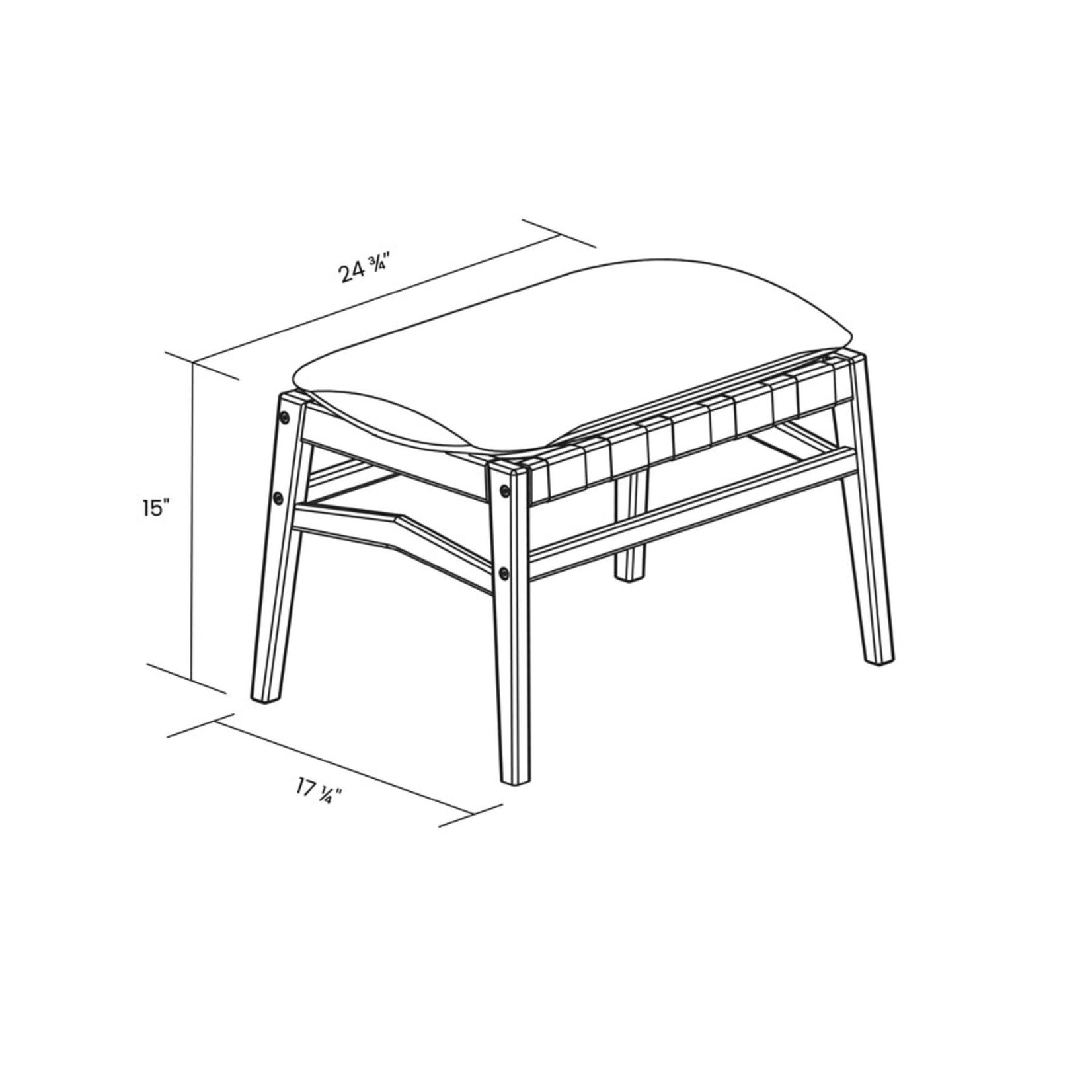 GrainWood Mid Century Lounge Chair and Ottoman Moss Green