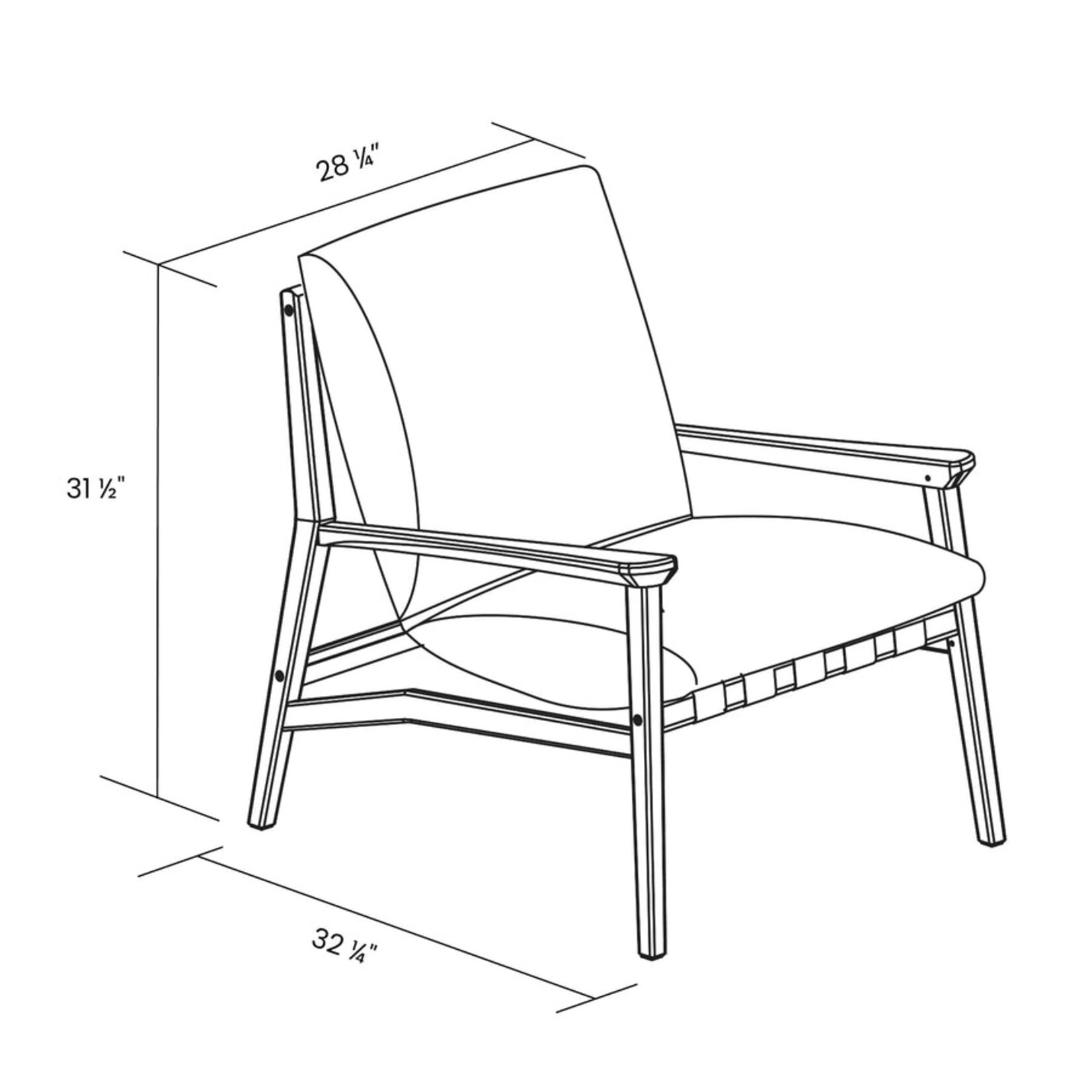 GrainWood Mid Century Lounge Chair and Ottoman Moss Green