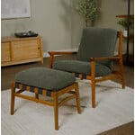 GrainWood Mid Century Lounge Chair and Ottoman Moss Green