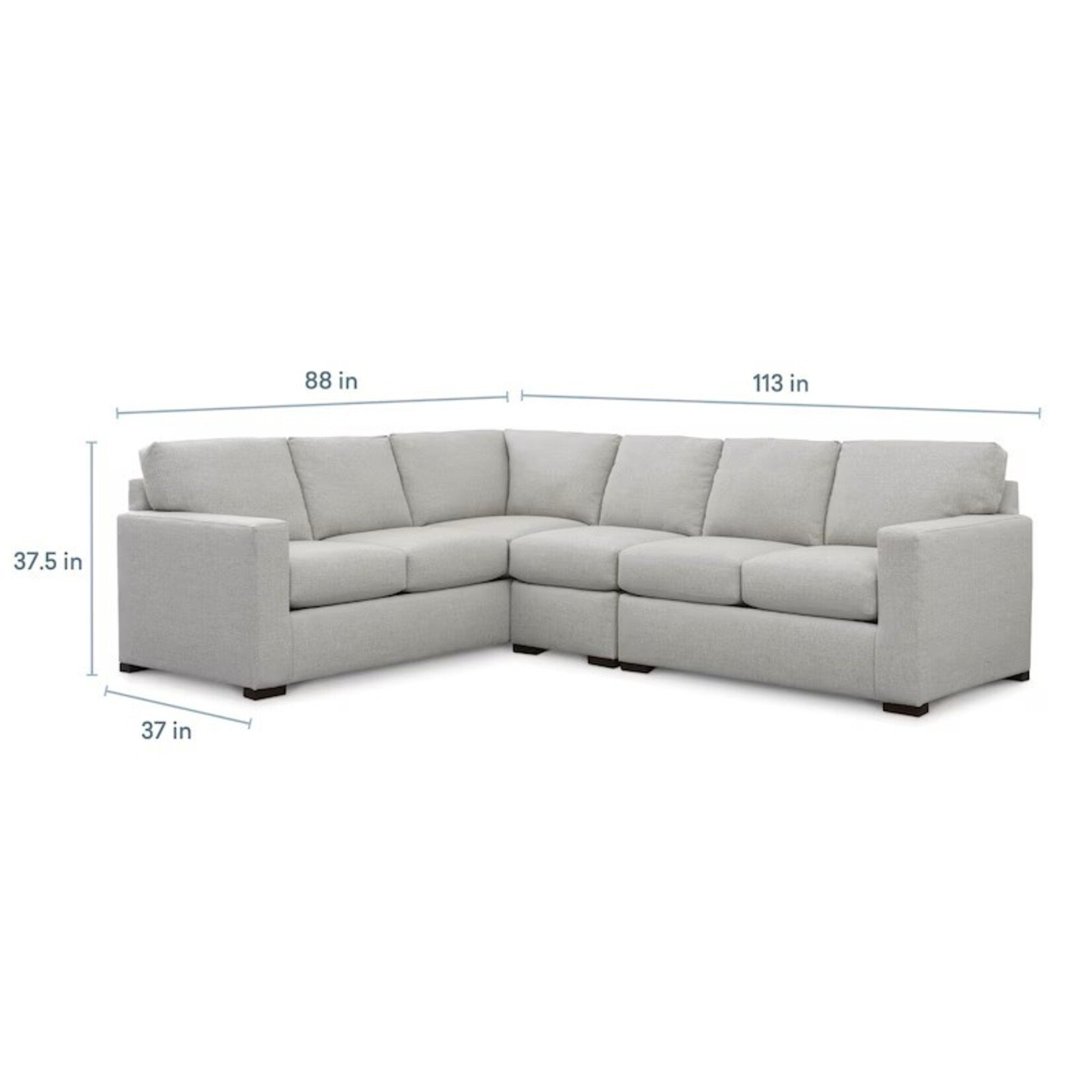 Bassett 3 PC Anson Sectional (2768) Chrome (FC19)