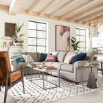 Bassett Alexander Roll Arm Sectional FC187-19 Fog