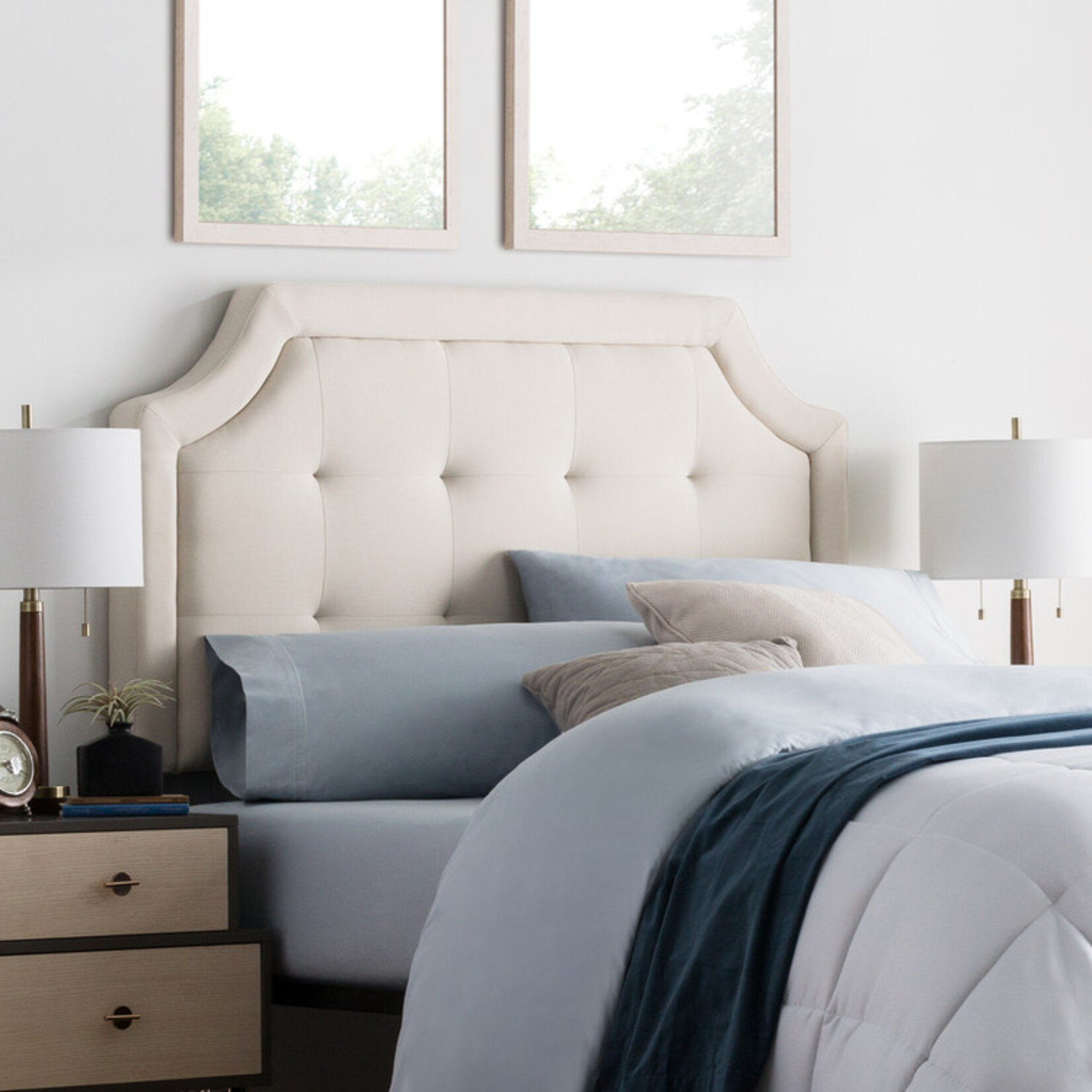 Malouf Carlisle Upholstered Headboard Oat King