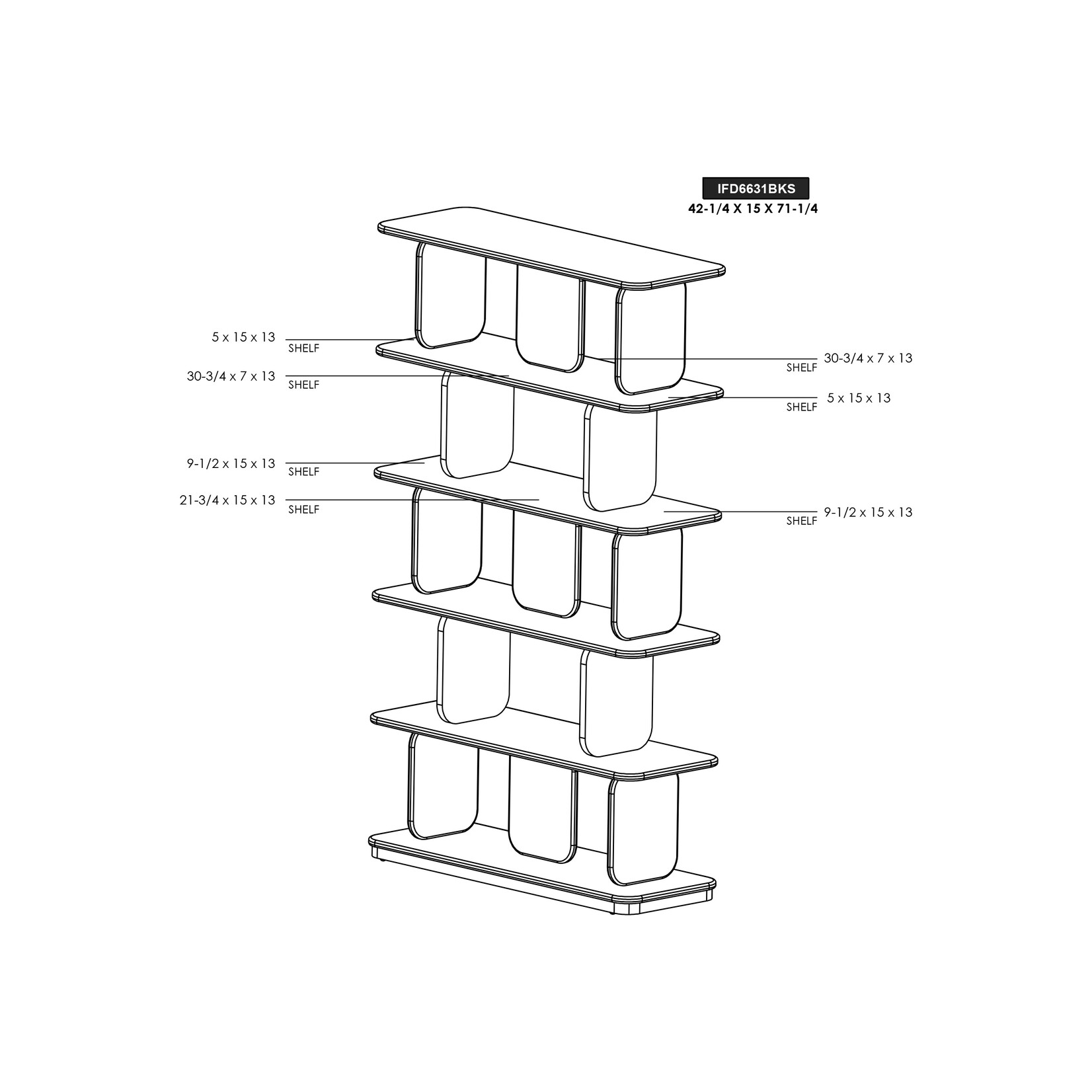 IFD Mezquite Bookcase