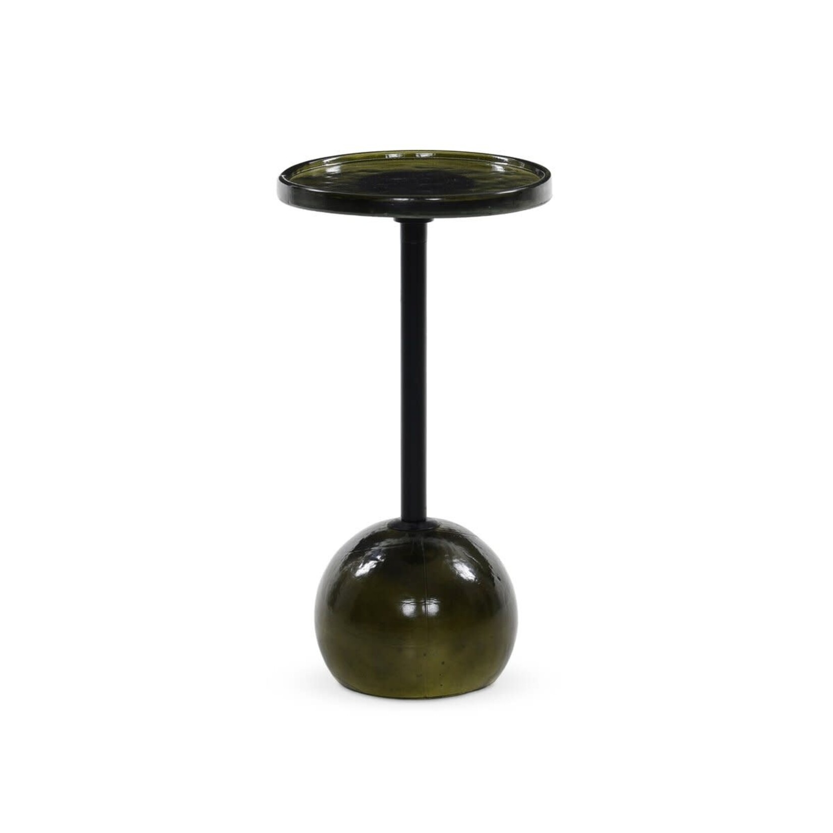 Four Hands Viola Cast Glass End Table Moss Cast Glass