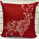Maroon Reindeer 18x18 Accent Pillow