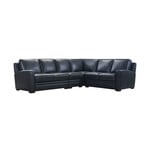 4pc Navy Leather Sectional