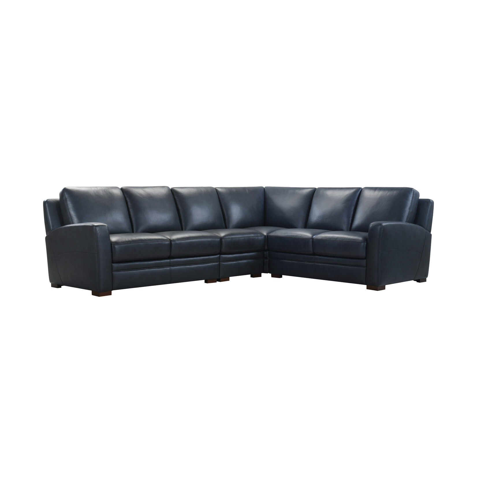 4pc Navy Leather Sectional