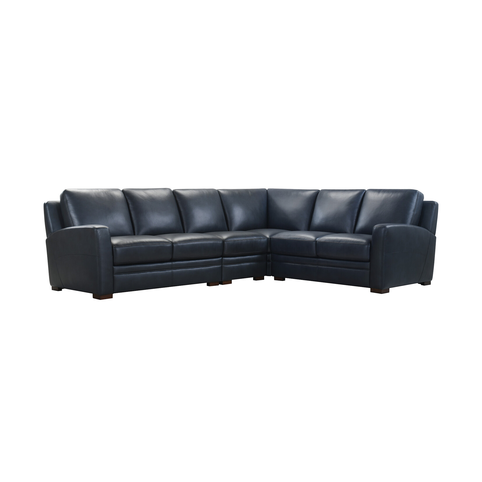 4pc Navy Leather Sectional