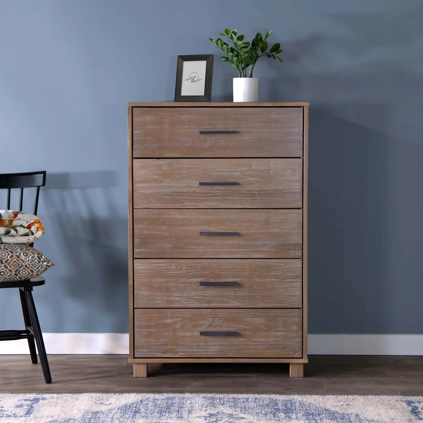 GrainWood LOFT 5 Drawer Chest - Weathered Pine