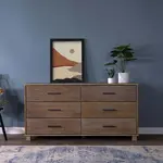 GrainWood LOFT 6 Drawer Dresser - Weathered Pine