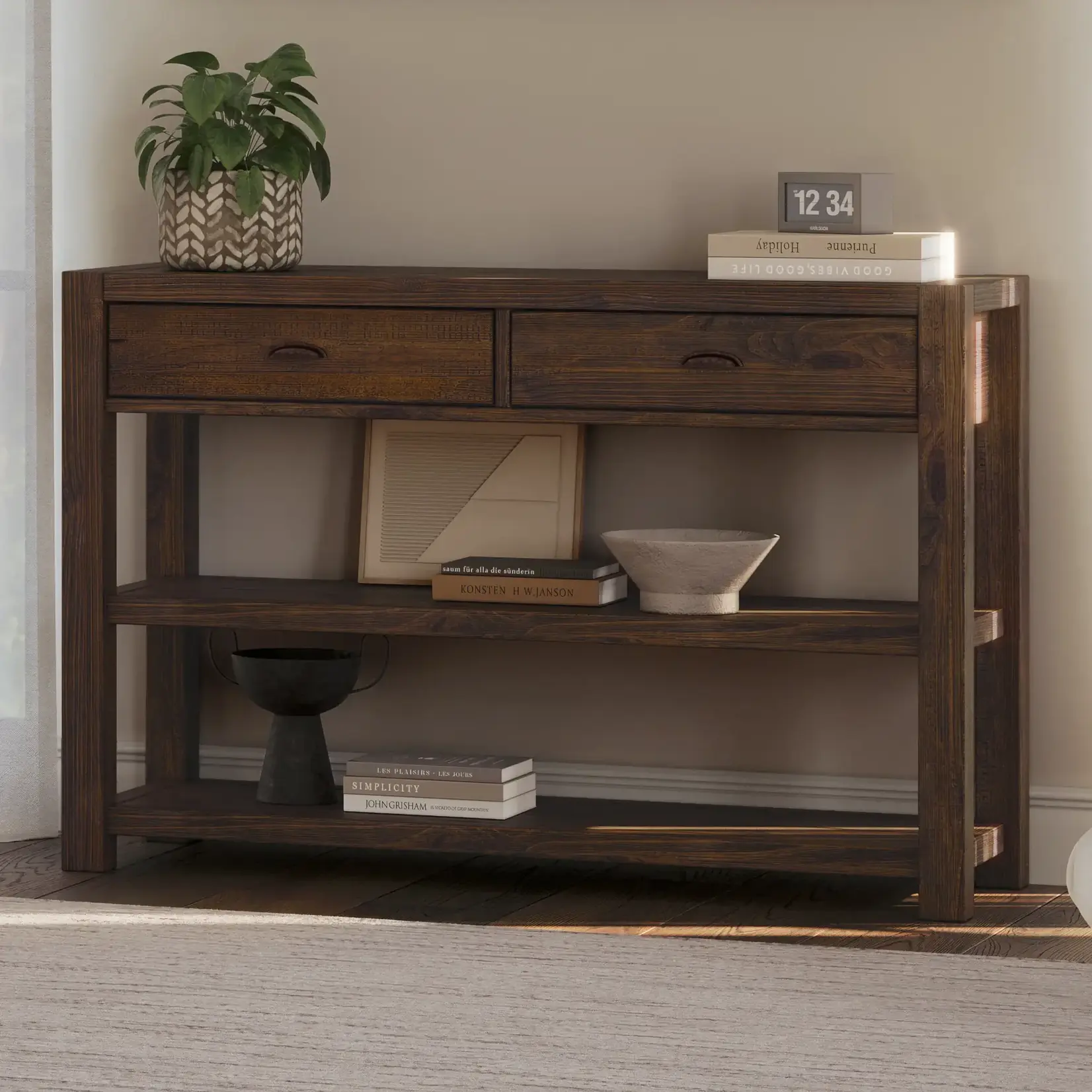 GrainWood Montauk Console Table - Rustic Walnut (H1M)