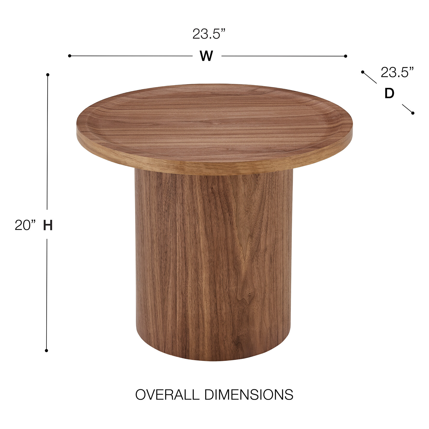 EuroStyle Boden 24" Round Side Table  (FW/I3UM)