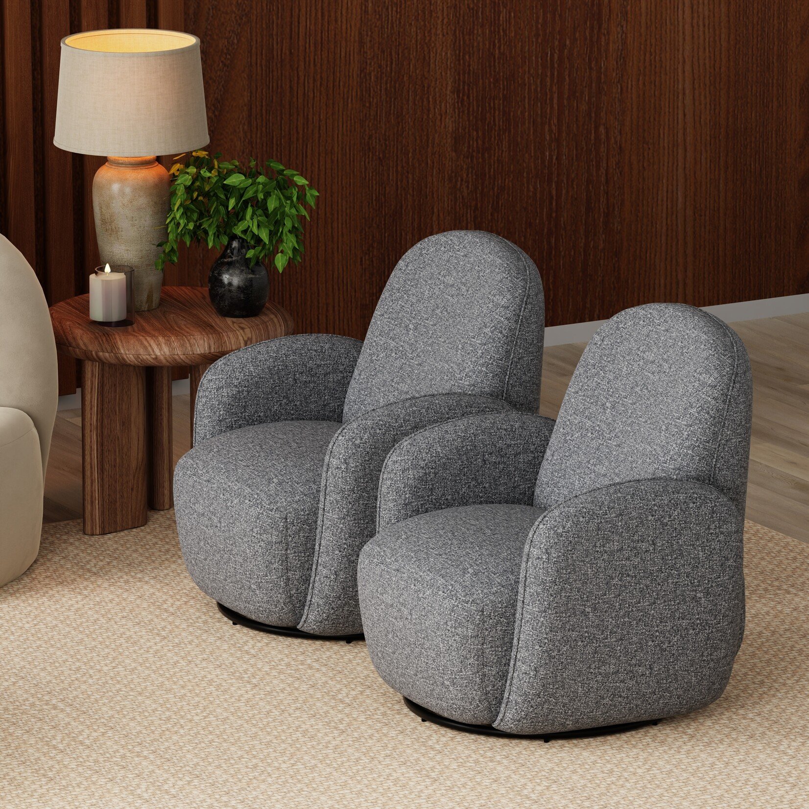 EuroStyle Brody Swivel Lounge Chair Grey