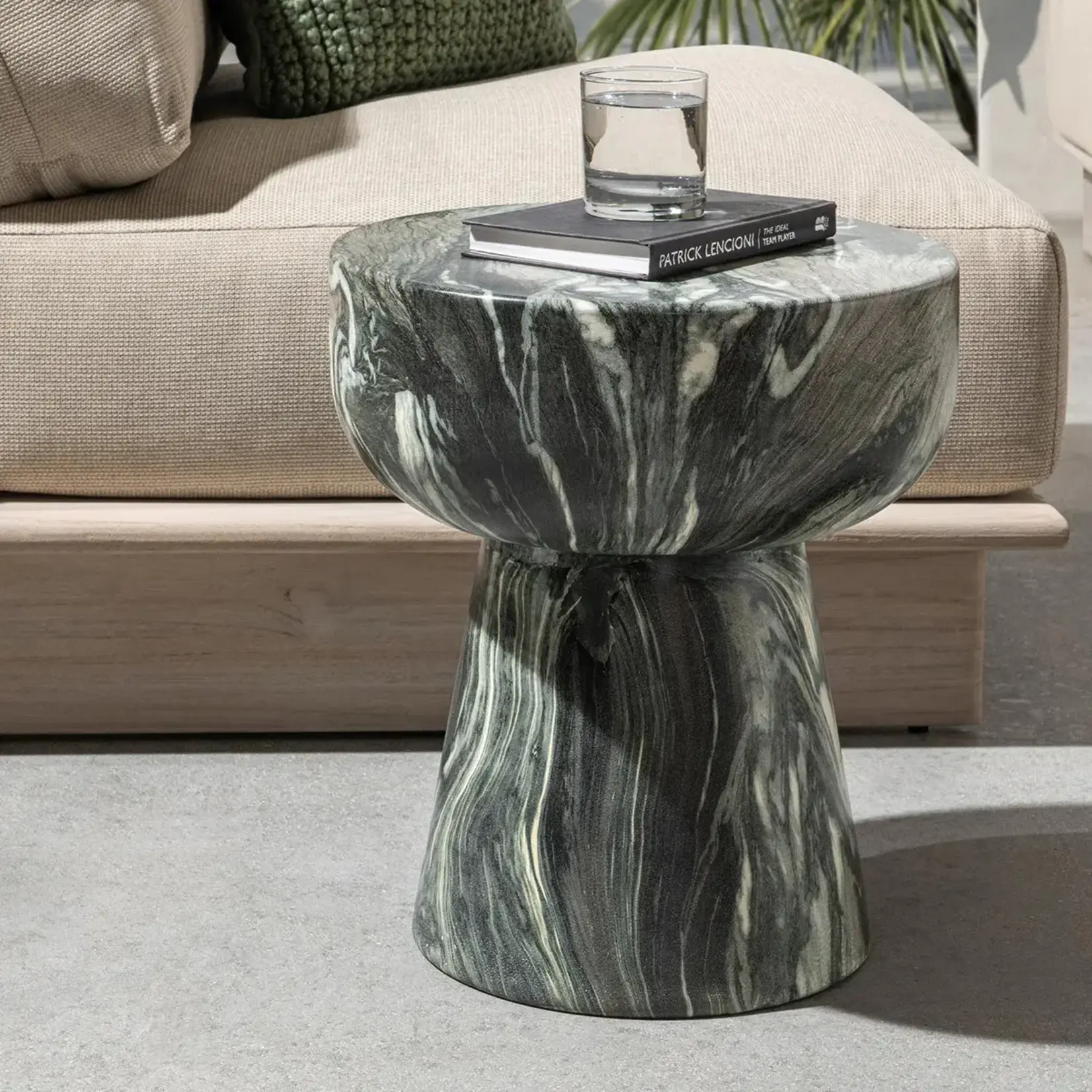 Classic Home Merz Outdoor Accent Table Green