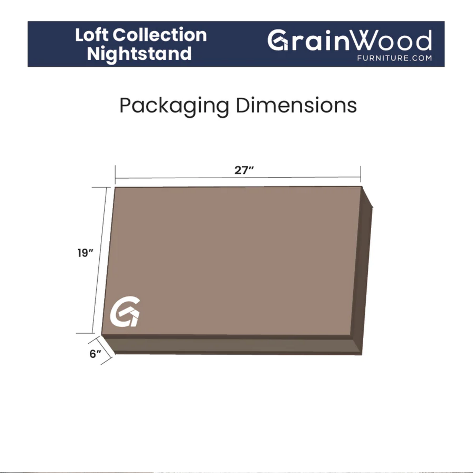GrainWood LOFT nightstand - Weathered Pine (H2L)