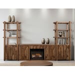 IFD Balam Brown Wall Unit with Fireplace and Piers