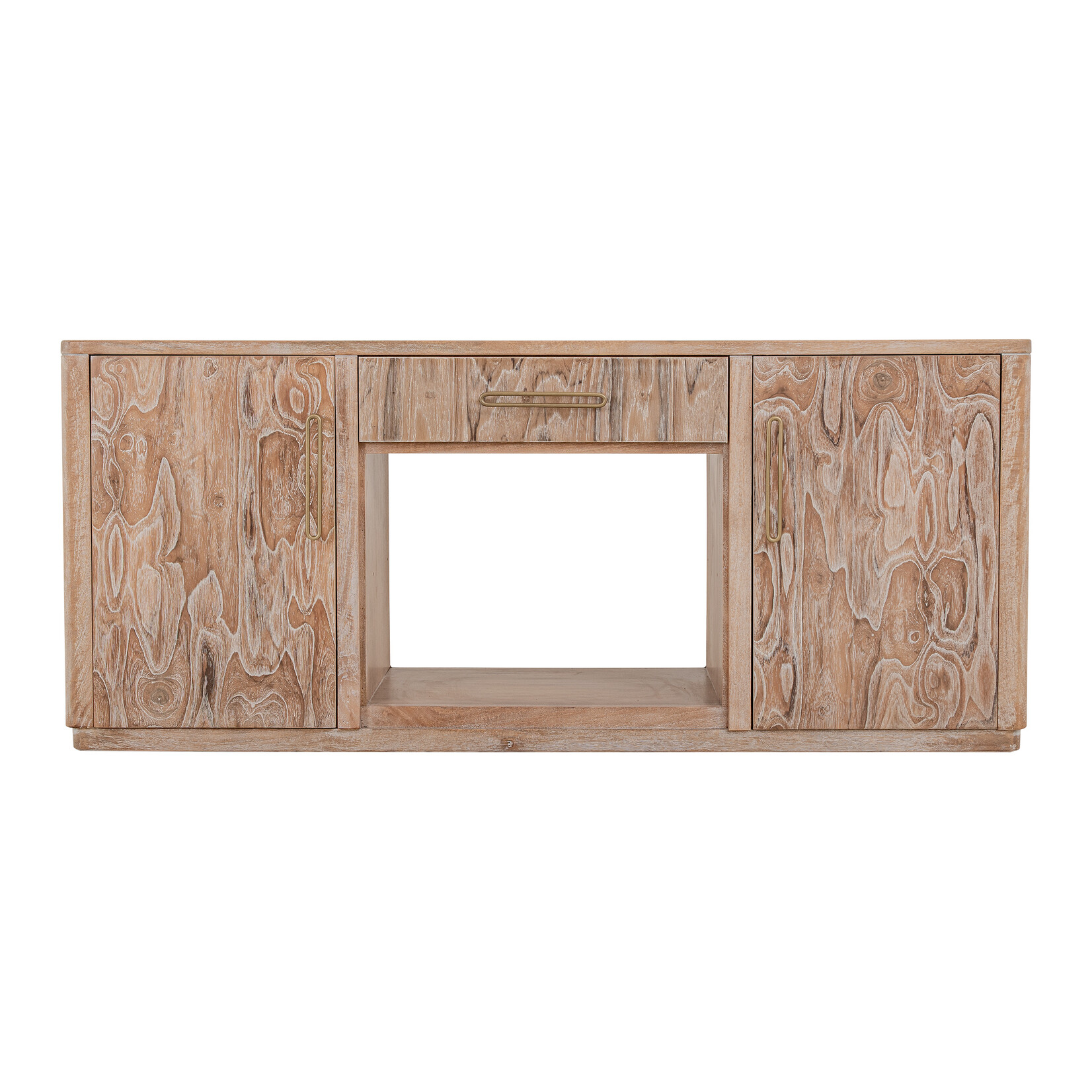 IFD Balam White Wall Unit with Fireplace and Piers