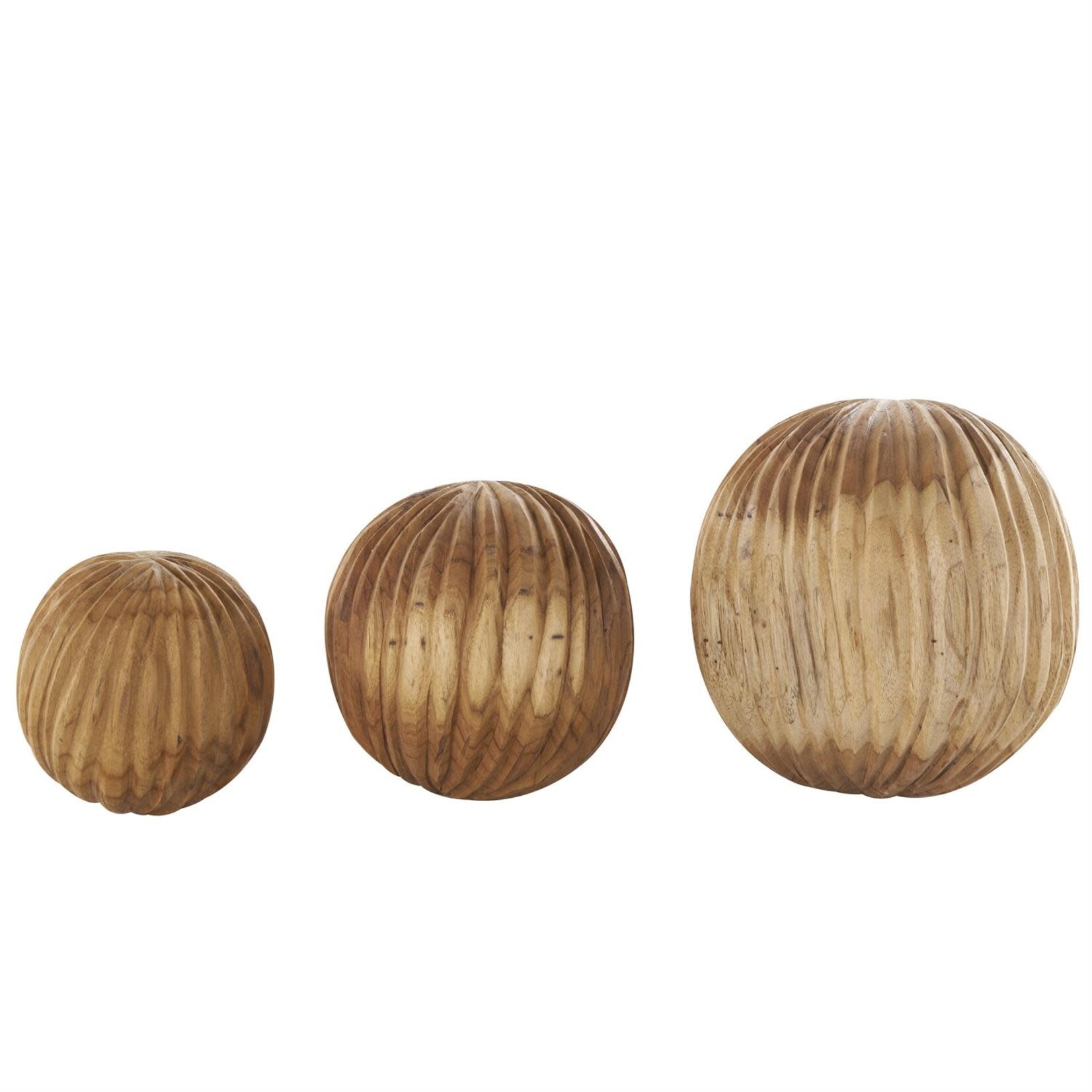 Deco Marche Teak Wood Orbs Set of 3