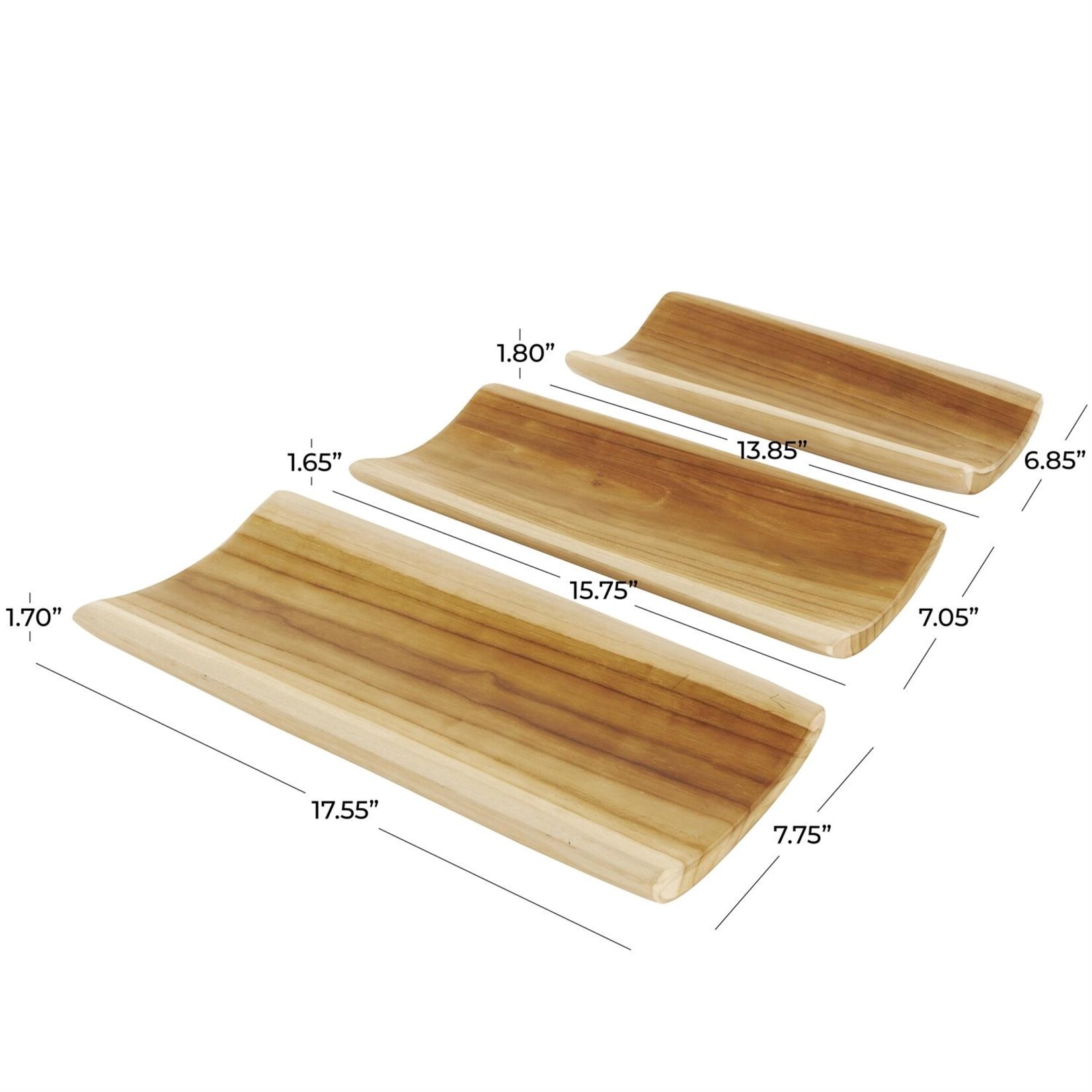 Deco Marche Teak Wood Trays Set of 3