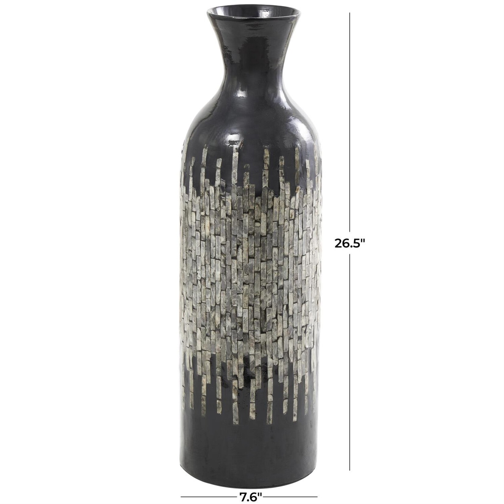 Deco Marche Silver MOP Vase