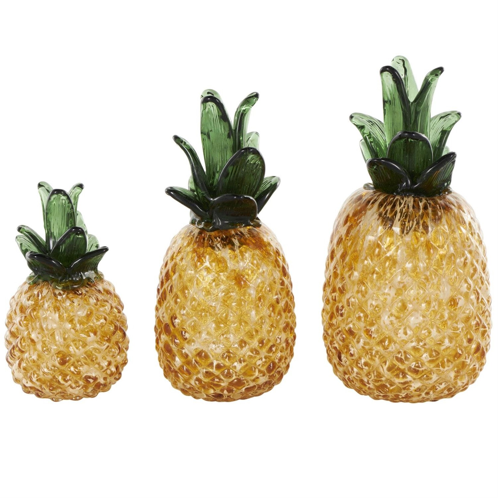 Deco Marche Glass Pineapples Set of 3