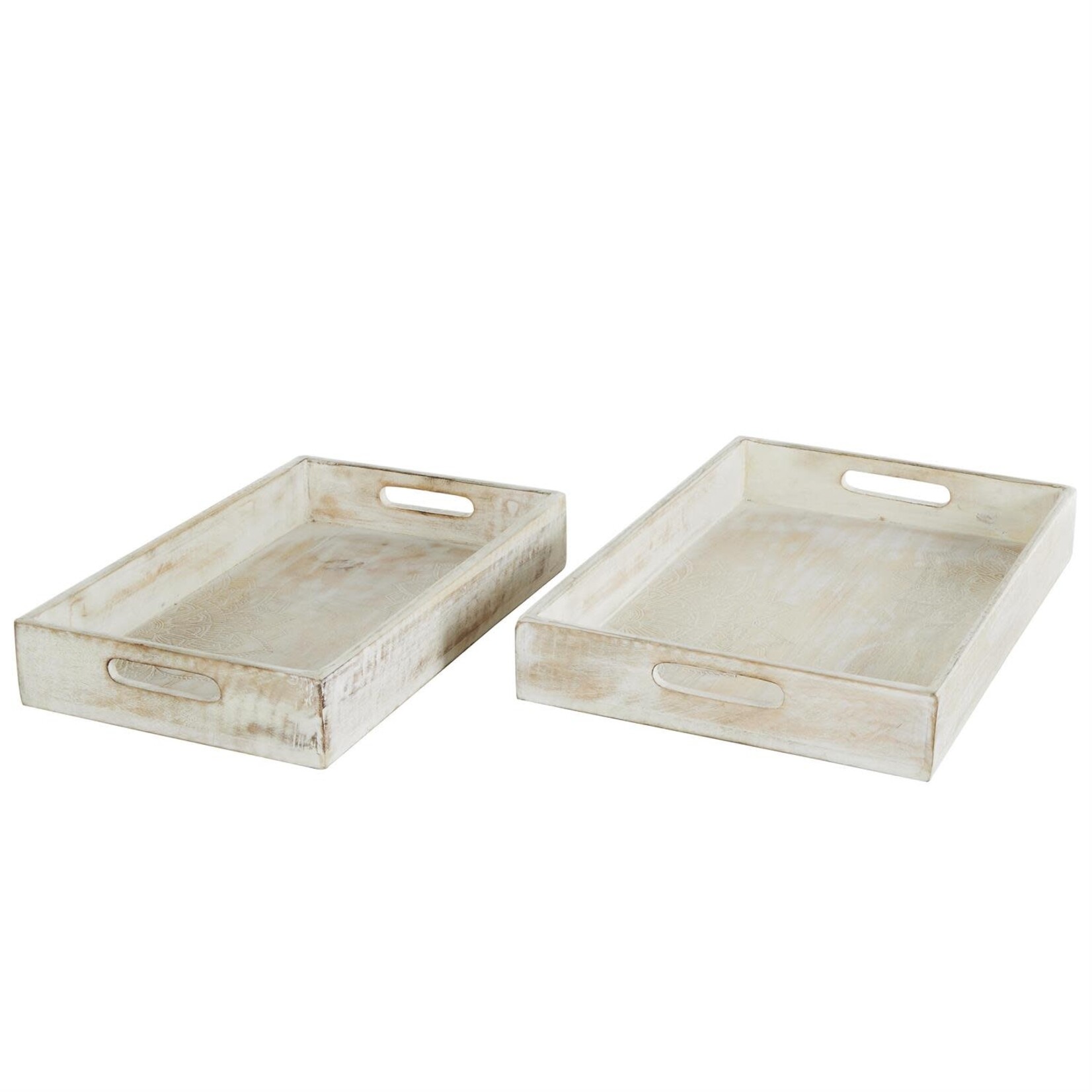 Deco Marche Wood Tray Set of 2