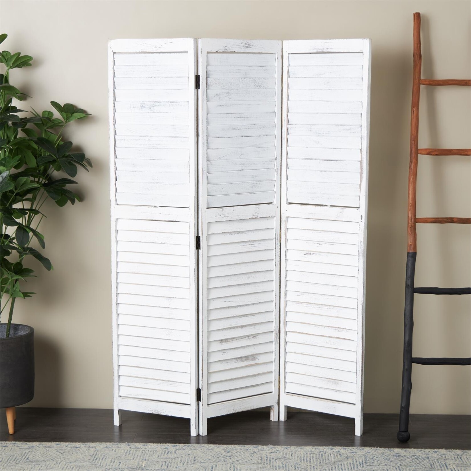 Deco Marche White Wood Shutter Screen