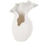 Deco Marche White Ceramic Abstract Floral Inspired Decorative Vase