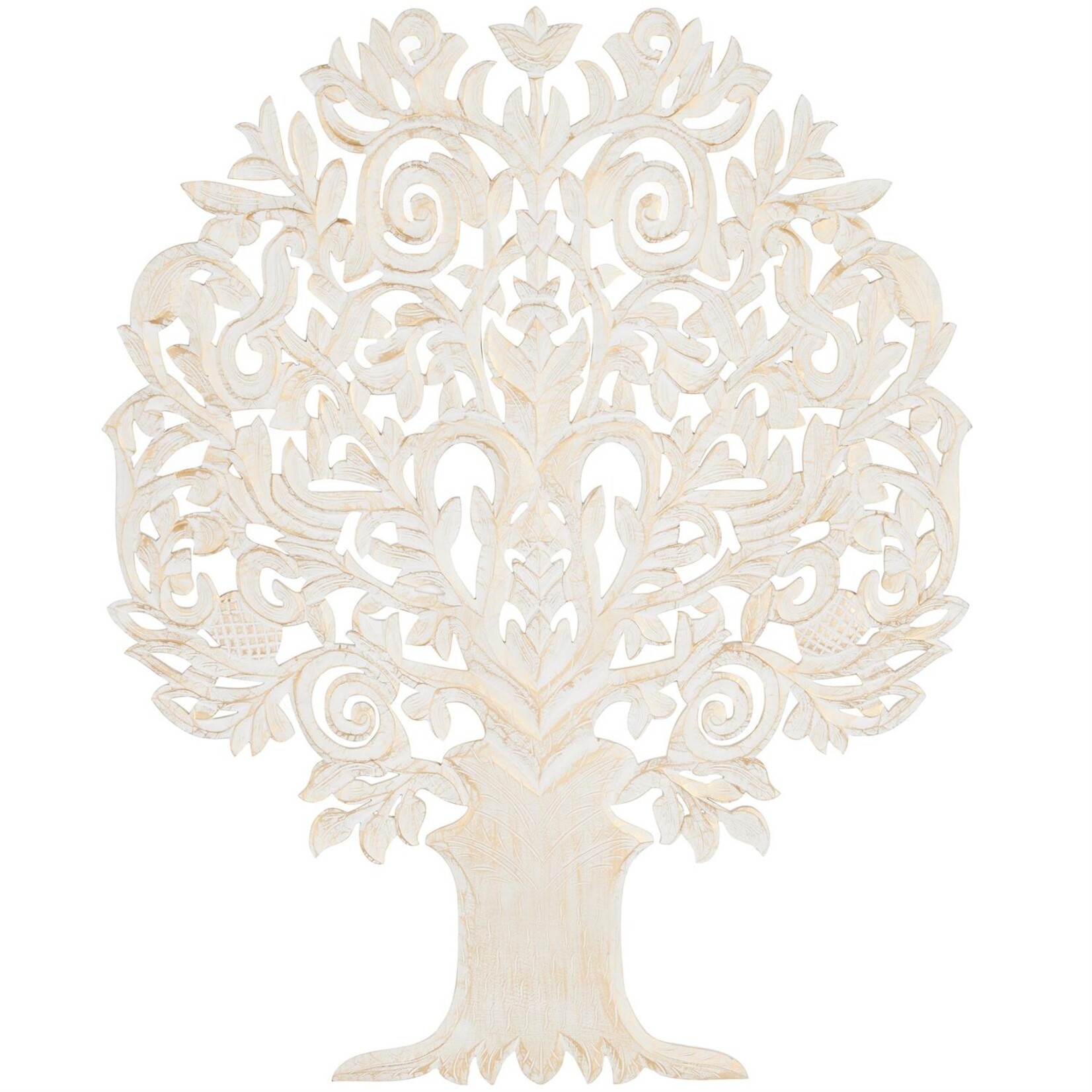 Deco Marche Gold Wooden Tree Carved Wall Decor
