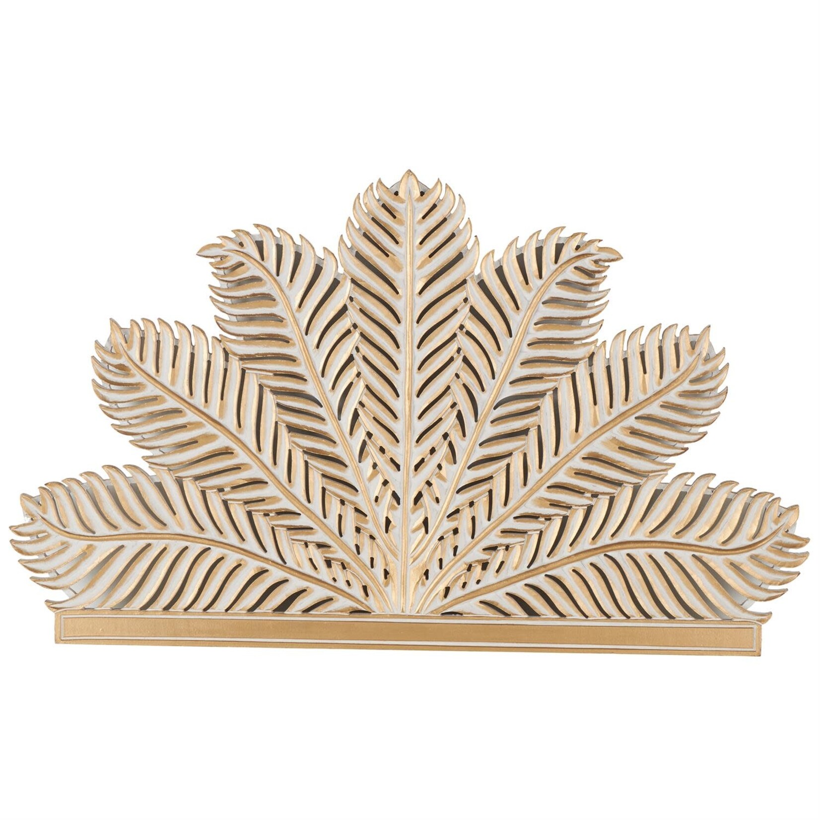 Deco Marche Gold Wooden Palm Tree Leaf Panel Wall Decor