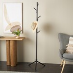 Deco Marche Black Metal 8 Hook Freestanding Coat