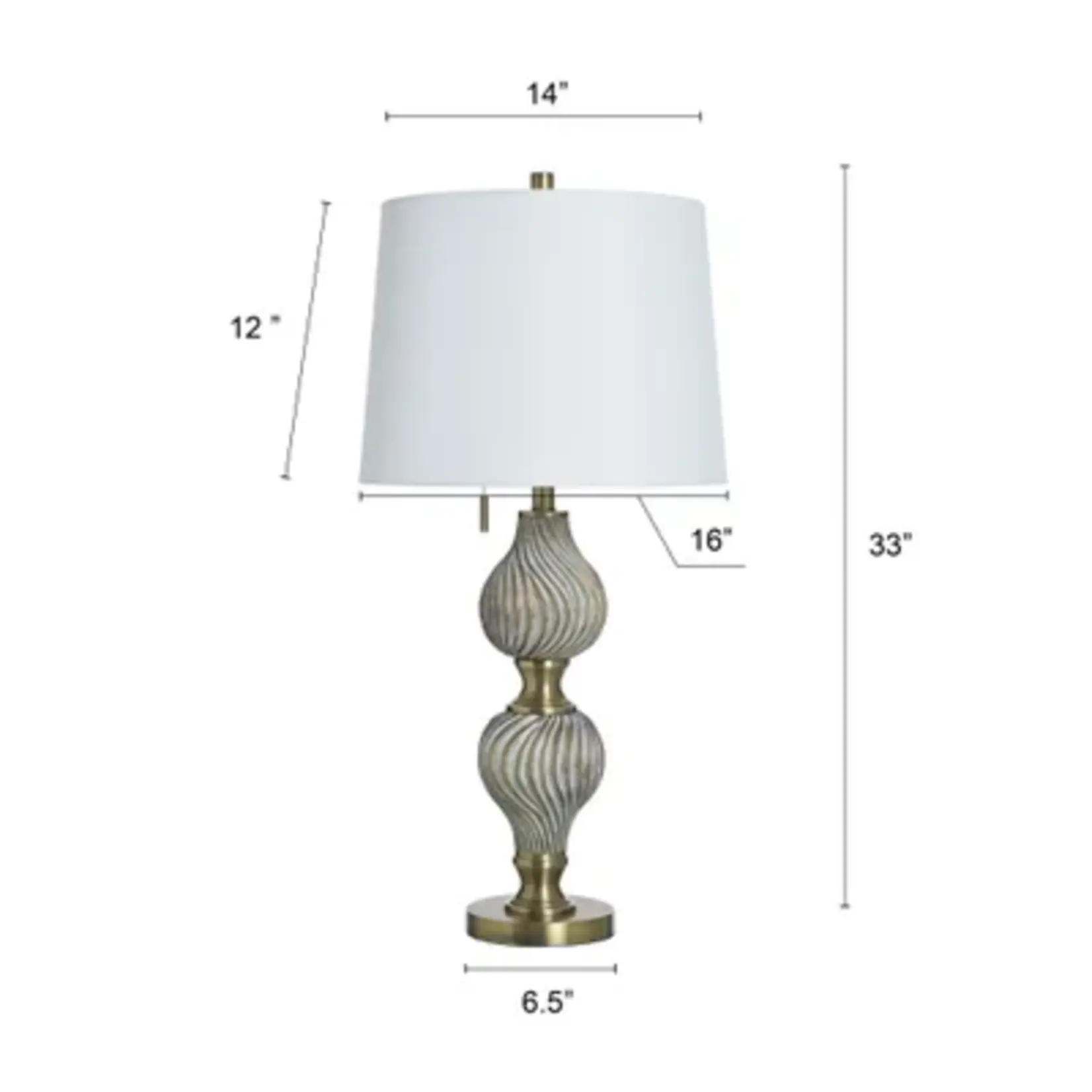 Stylecraft Baffo Gold Poly Table Lamp