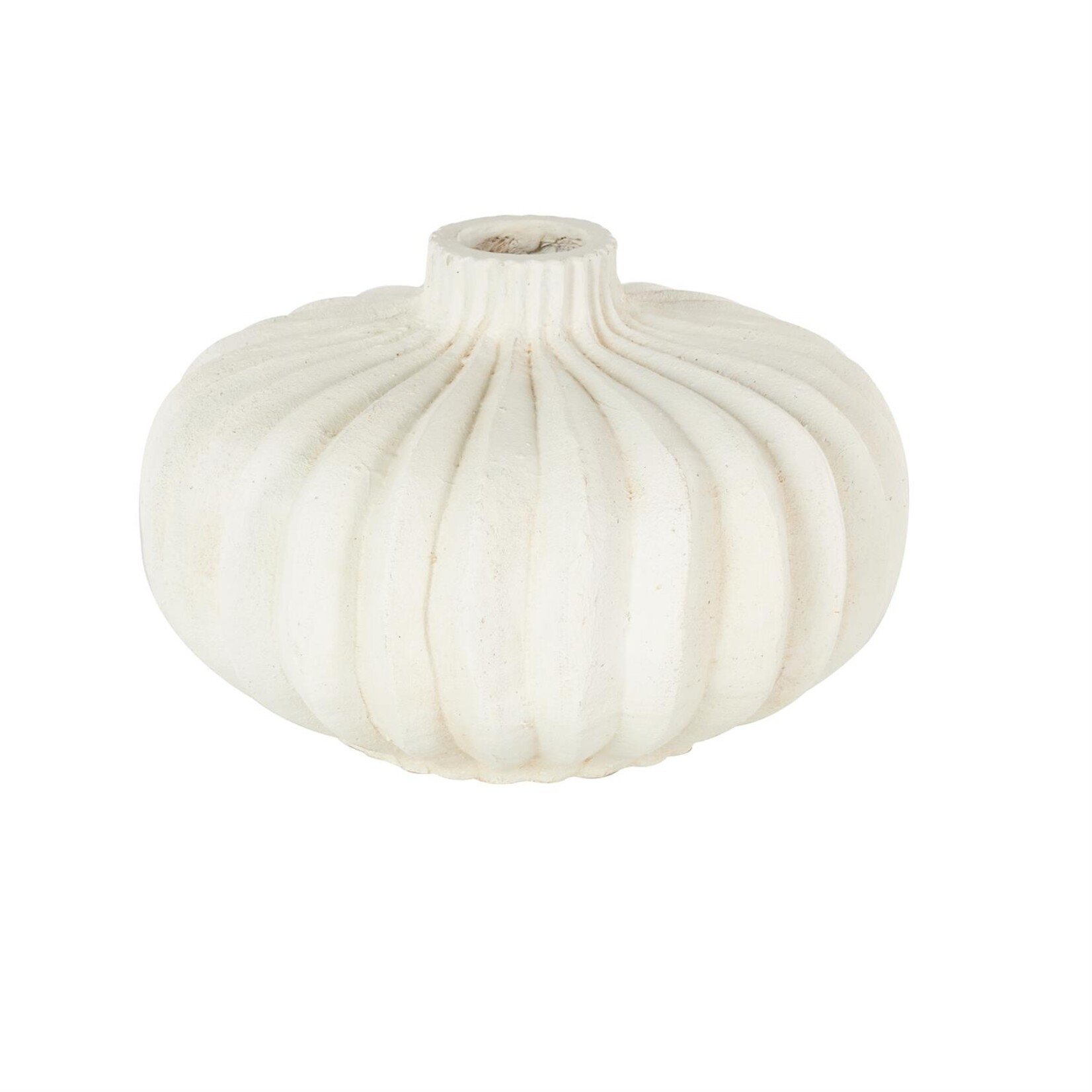 Deco Marche White Magnesium Oxide Abstract Short Wide Decorative Vase 14"W, 9"H