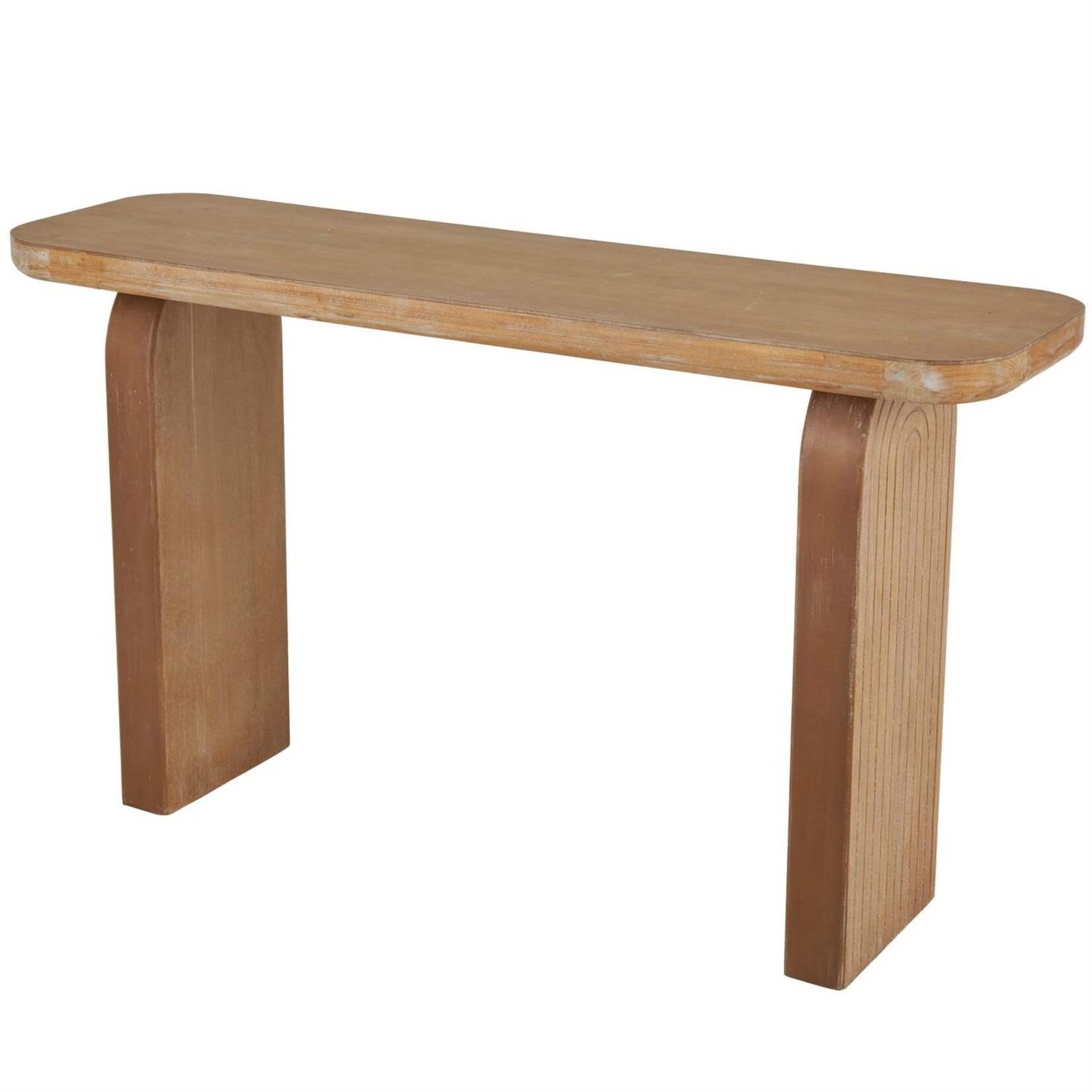 Deco Marche Brown Wood Rectangle Console Table with Arched Legs