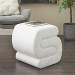 Deco Marche White Polyester S- Shaped Room Ottoman  20"x 19" FW