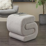 Deco Marche Gray Polyester S- Shaped Room Ottoman  20" x  19"