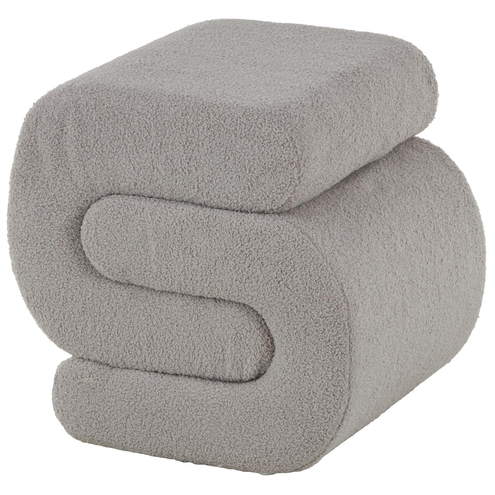 Deco Marche Gray Polyester S- Shaped Room Ottoman  20" x  19"