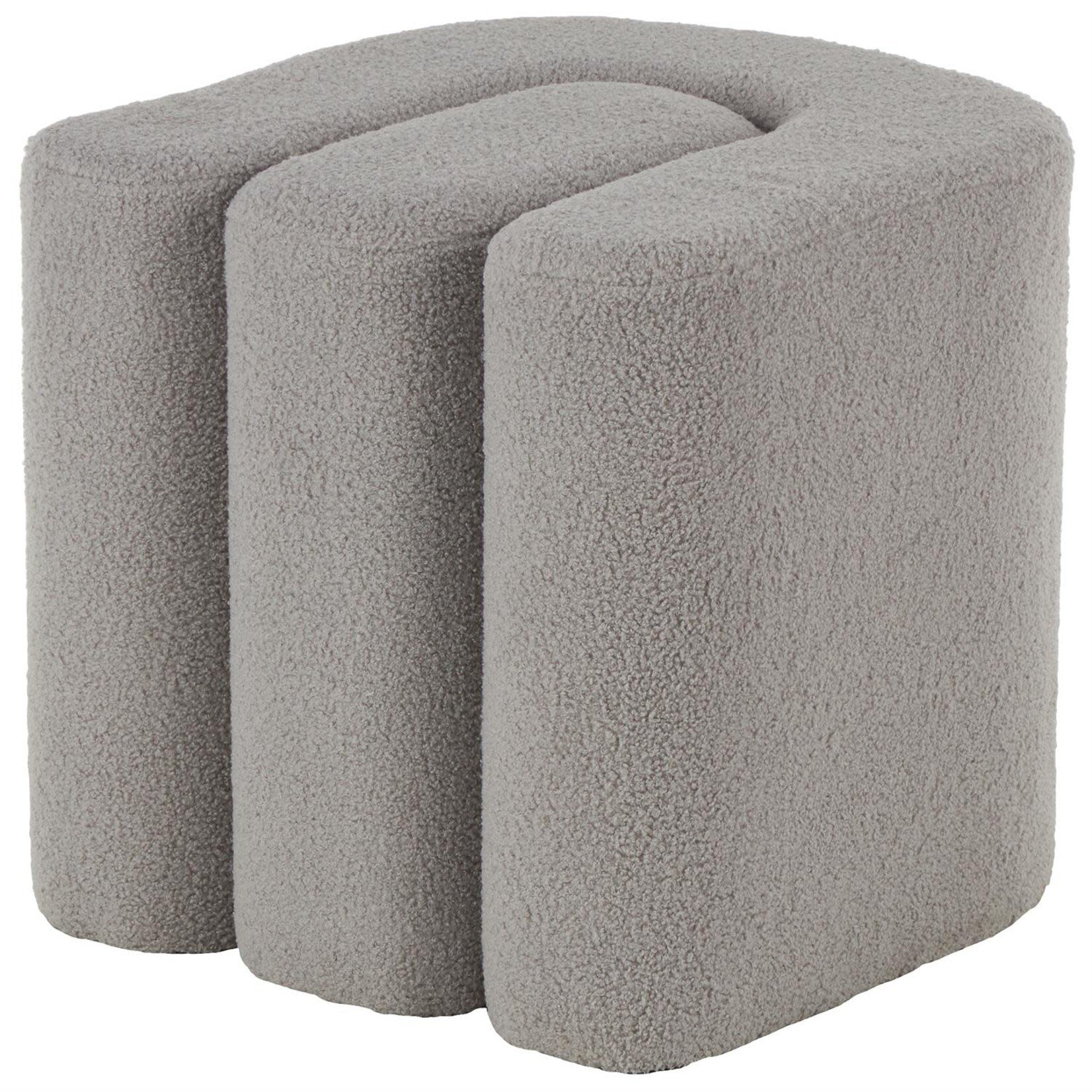 Deco Marche Gray Polyester S- Shaped Room Ottoman 18" x 18"