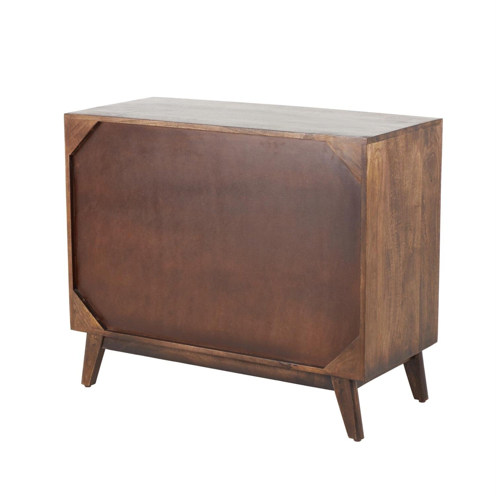 Deco Marche Brown Mango Wood 2 Door Room Cabinet with Rattan Front
