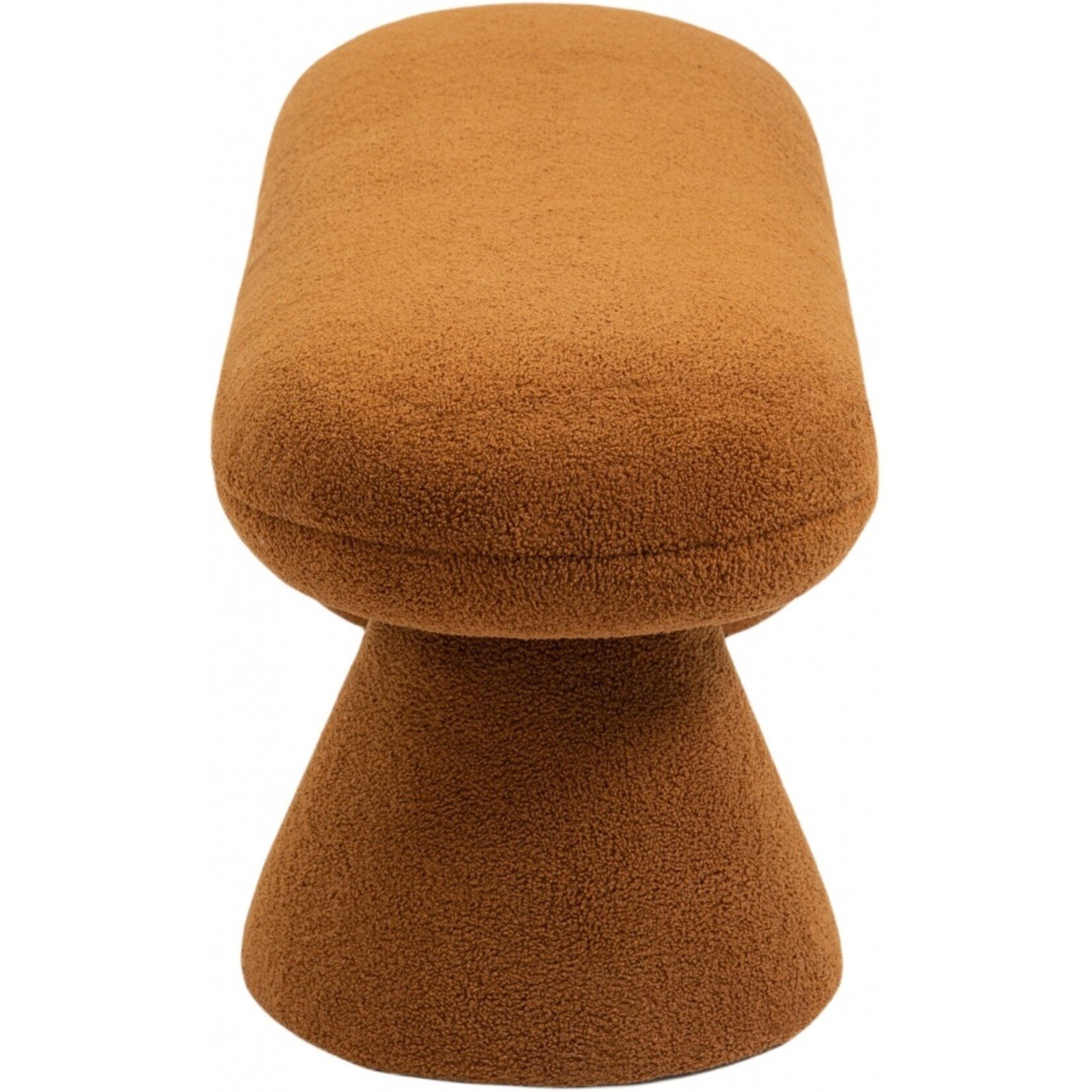 Drum Faux Shearling Teddy Fabric Upholstered Bench