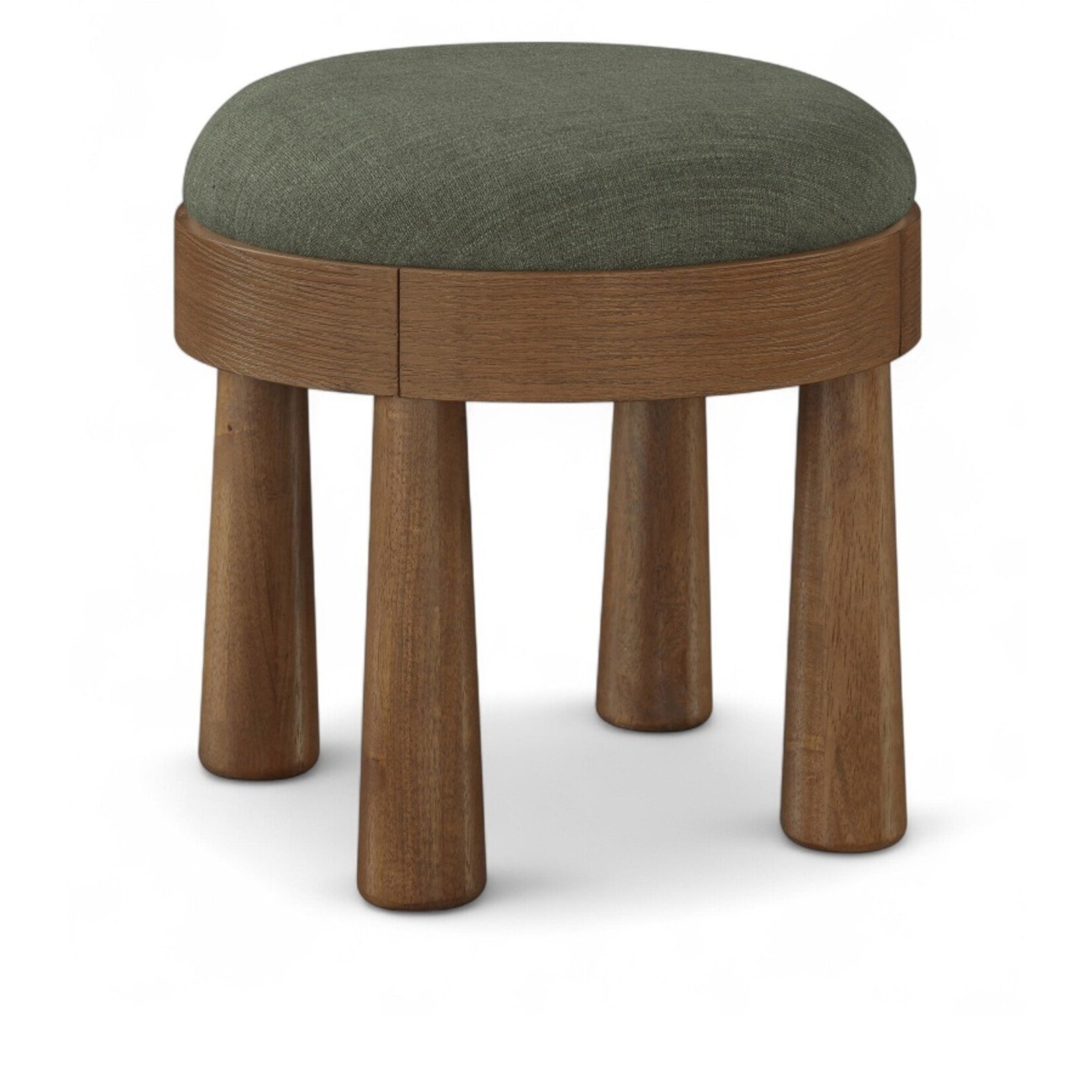 Larea Linen Textured Fabric Upholstered Ottoman