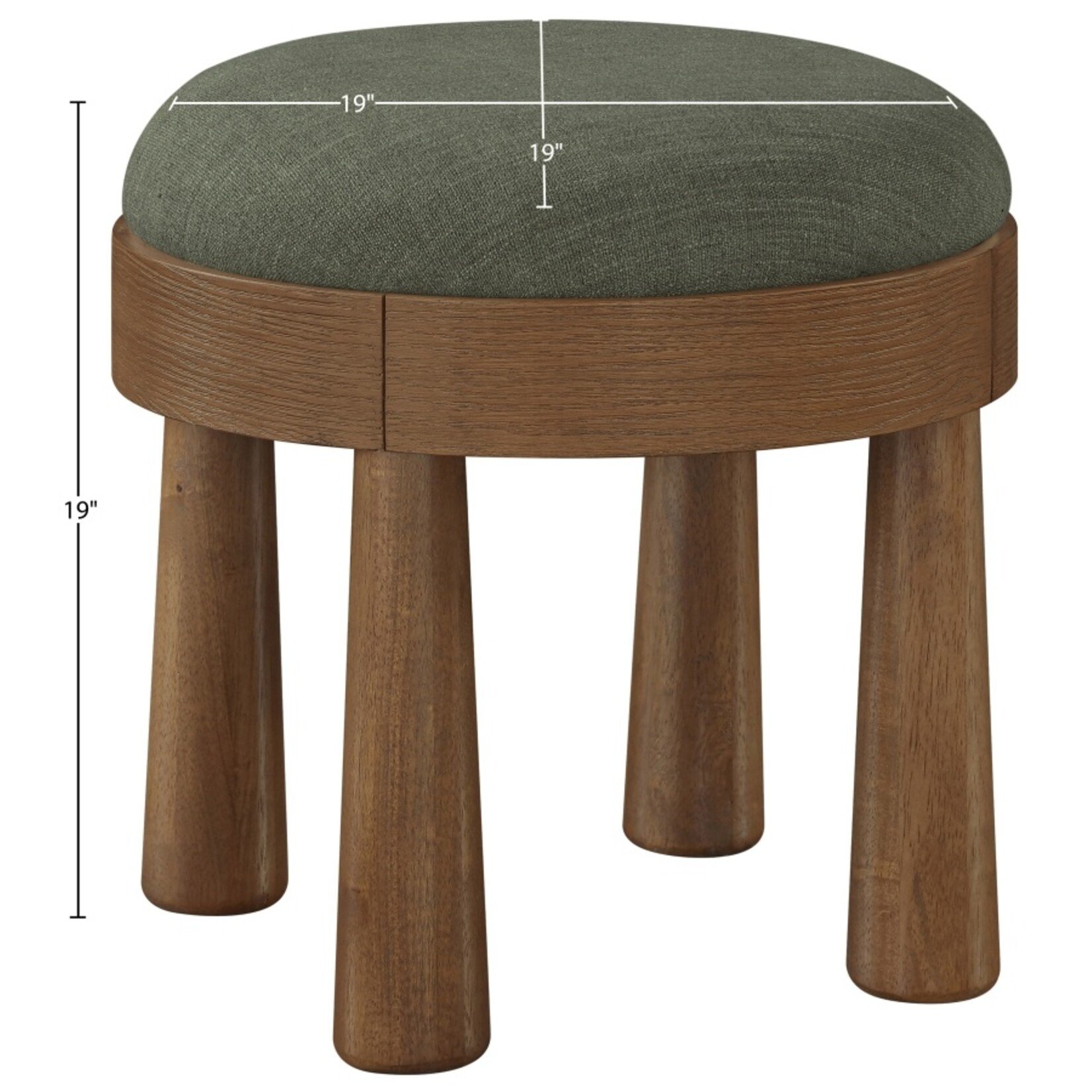 Larea Linen Textured Fabric Upholstered Ottoman