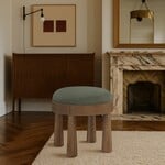 Larea Linen Textured Fabric Upholstered Ottoman