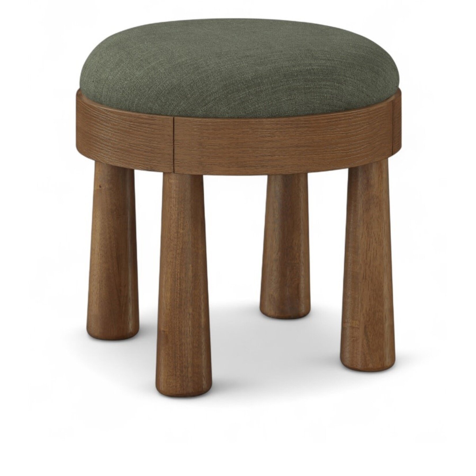 Larea Linen Textured Fabric Upholstered Ottoman