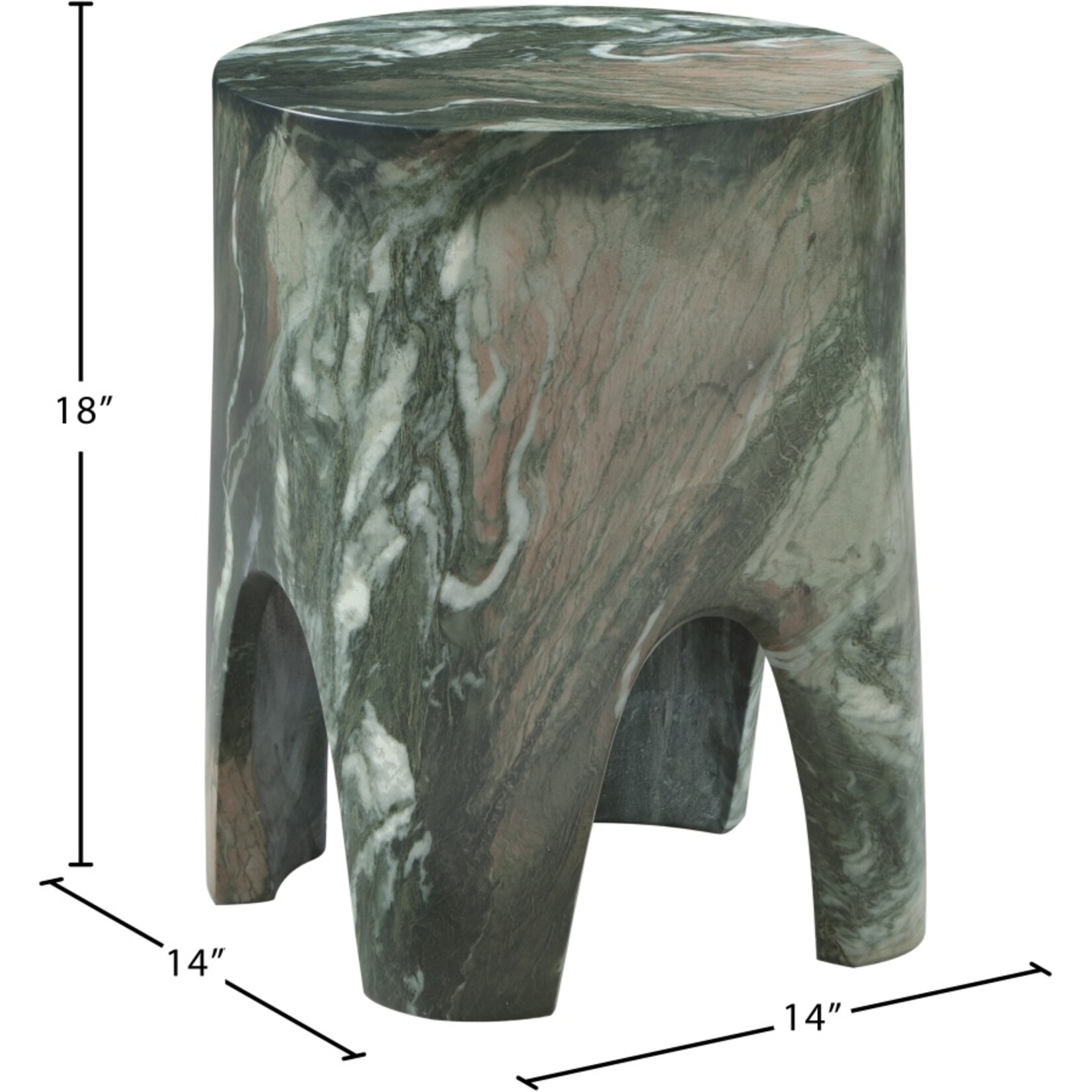 Foligno Marble Finish Indoor / Outdoor Concrete End Table