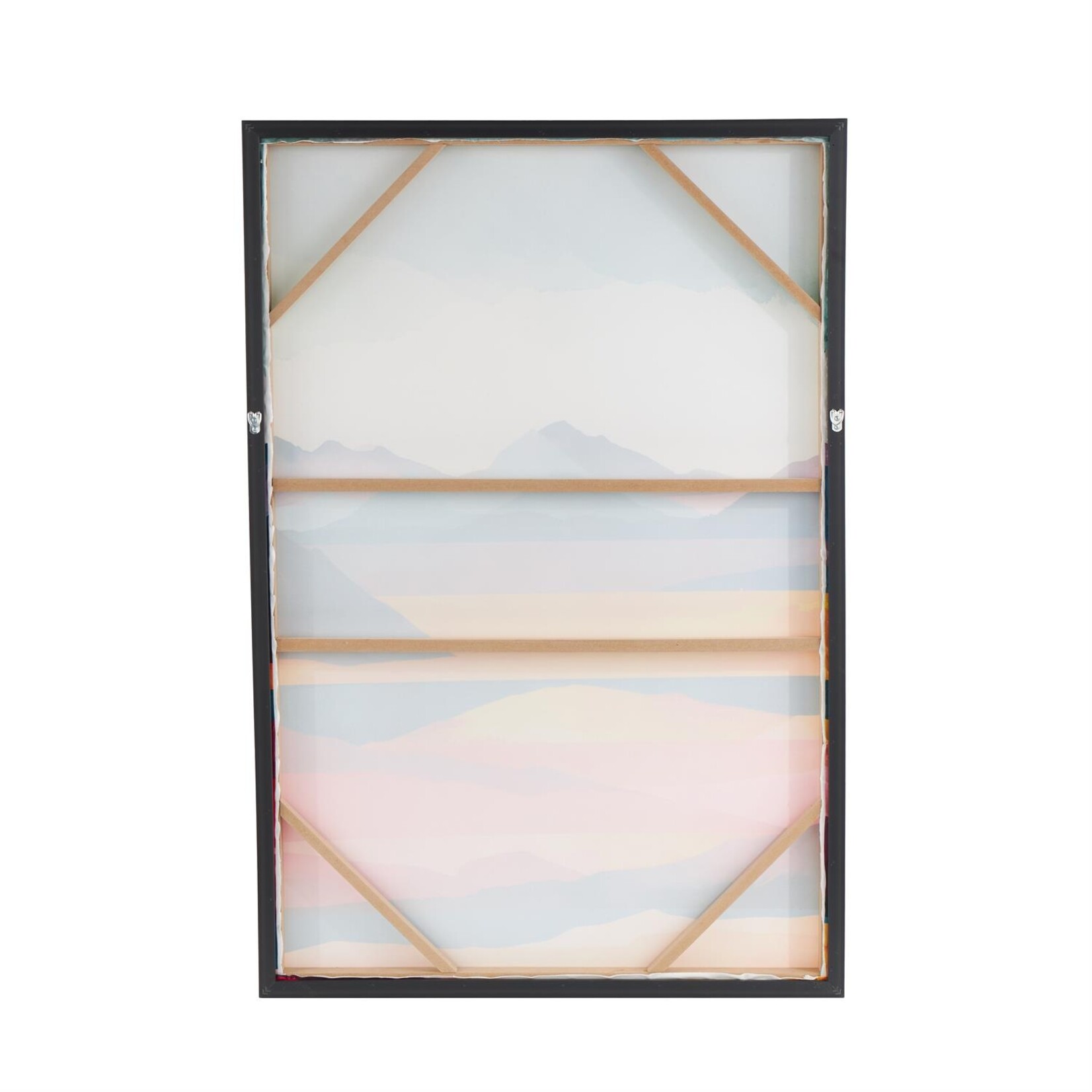 Deco Marche Canvas Abstract Mountains and Lake View Framed Wall Art